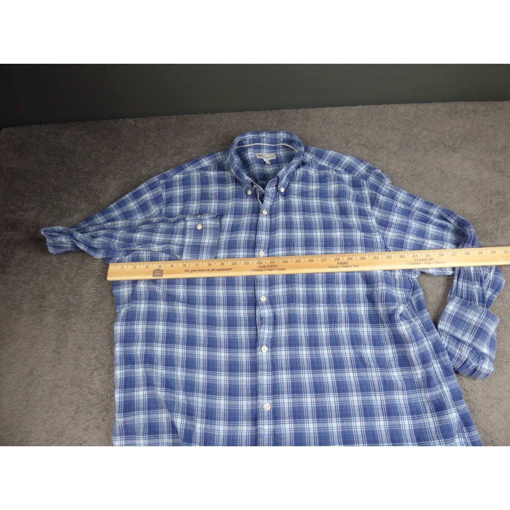 Peter Millar Mens Blue White Plaid Button Down Shirt XL MF19W80CVL - Picture 8 of 9